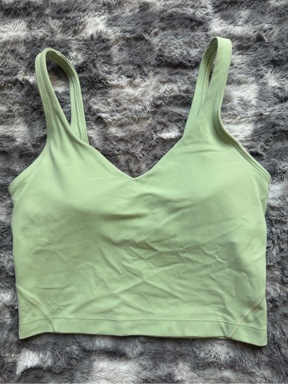 Lululemon Align Tank Light Green Nulu Shelf Bra Cropped Yoga Top Size 4